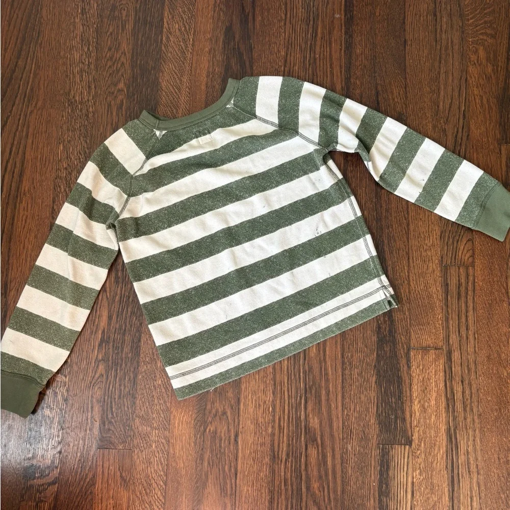 Gap kids boys green and white striped shirt